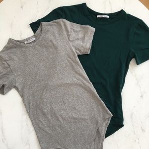 Short sleeve crew neck bodysuit set